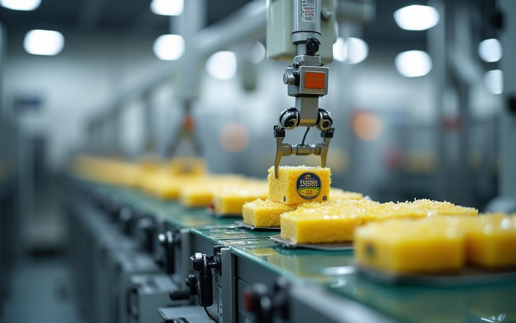 Packing robots handling canned pineapple products