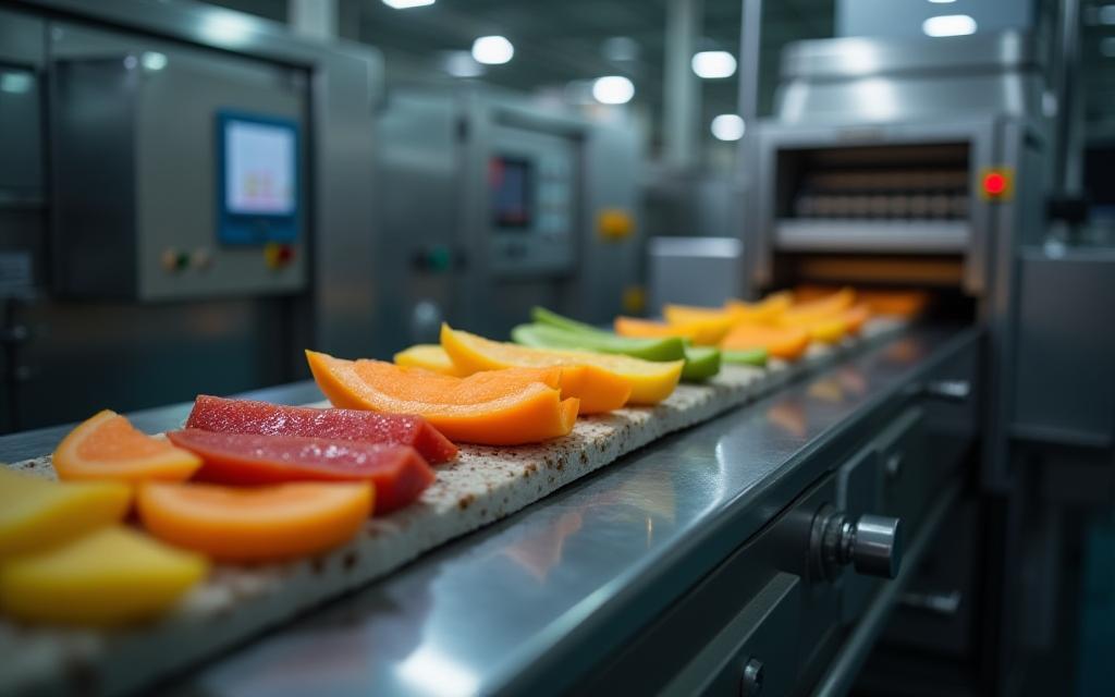 Automated fruit slicing line